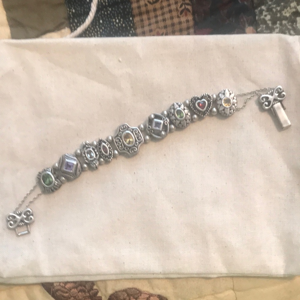 Silver multi stone bracelet